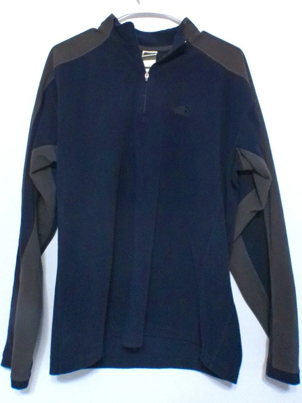 The North Face Quarter Zip Fleece Jacket Men’s Medium Navy Blue Gray Lightweight